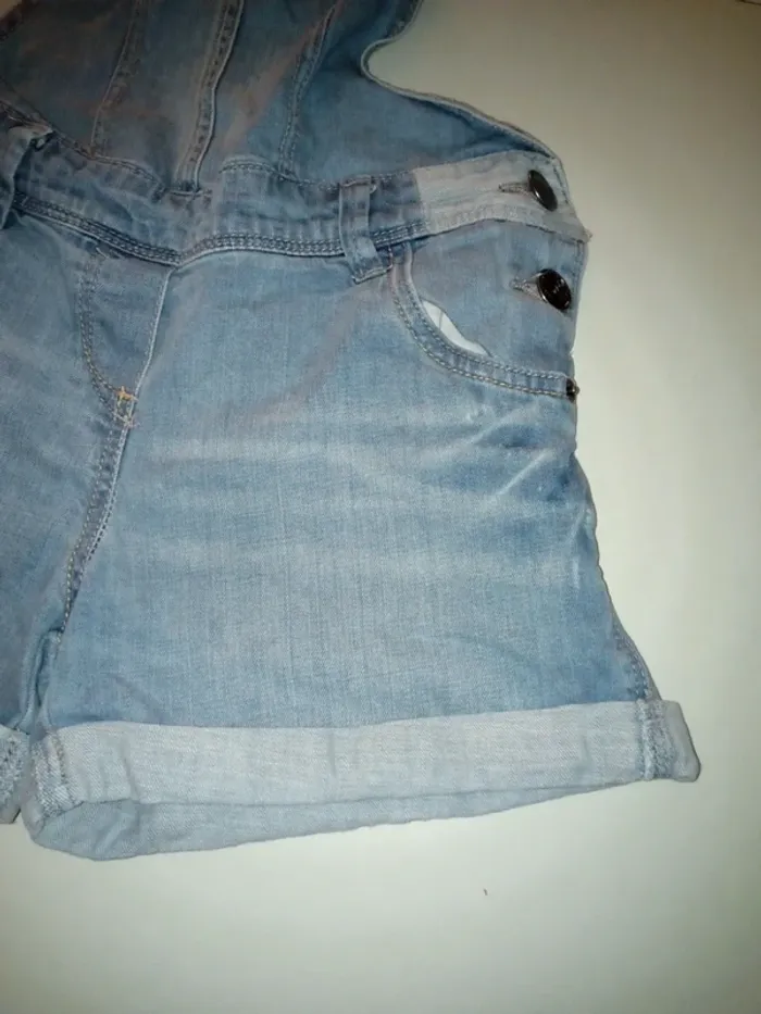 Salopette short en jean c&A 152 cm réglable à l'intérieur - photo numéro 5