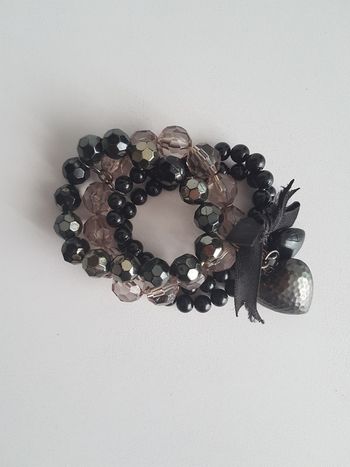 Bracelet perles multirangs coeur