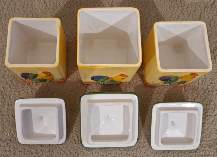 🍽 Ensemble de 5 pots colorés en céramique EDW - Sucre, café, sel, thé, poivre - photo numéro 5