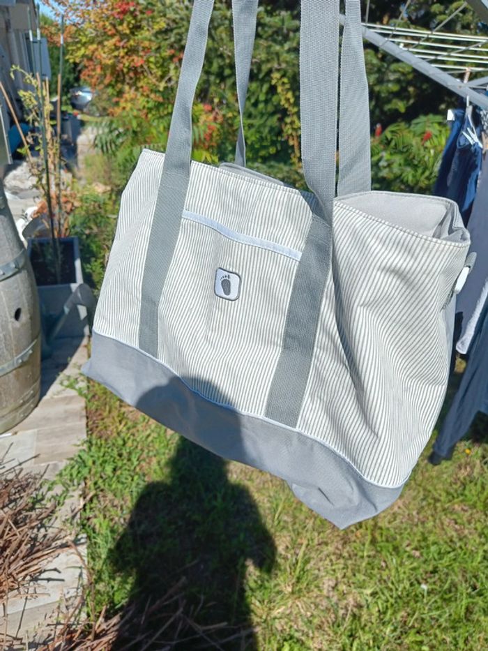Grand sac gris et blanc