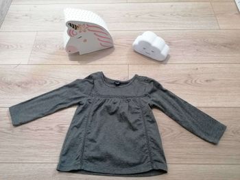 Tee shirt manches longues gris anthracite Kiabi 3 ans #espanolitinafille3ans