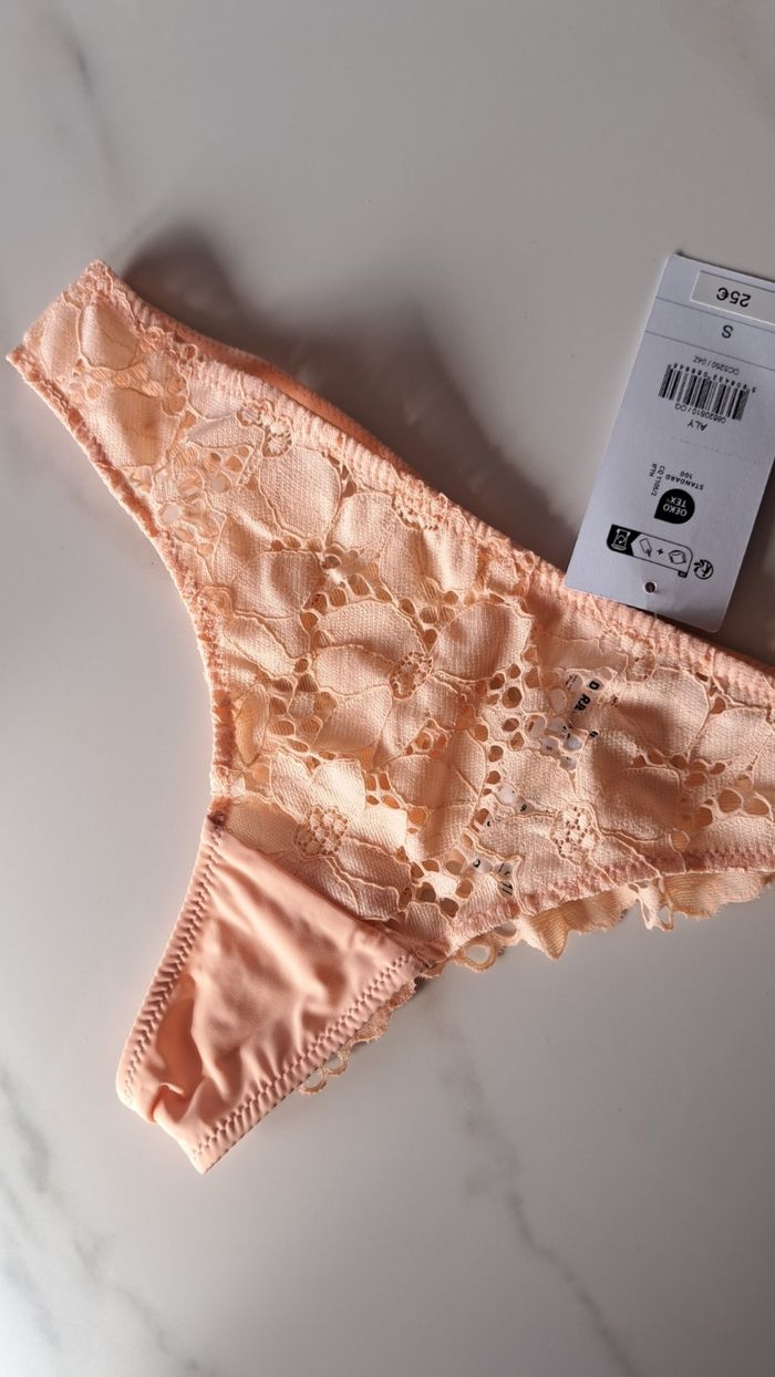 Tanga en dentelle saumon – Darjeeling (Ligne Aly) - photo numéro 2