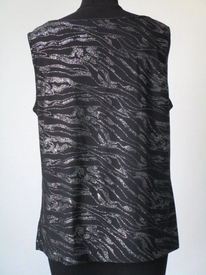 Top noir motifs argent Fiorella di Verdi 42 TBE - photo numéro 5