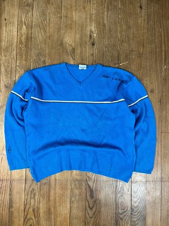 Pull / sweat col V vintage 90’s Surfwear Rip Curl brodé bleu M baggy fit 100% coton
