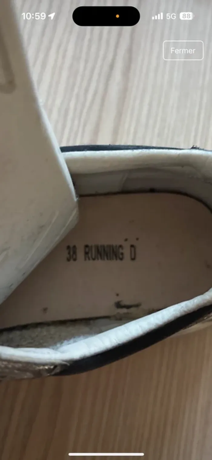 Sneakers basket running T38 noir argent  portés  mais tbe - photo numéro 13