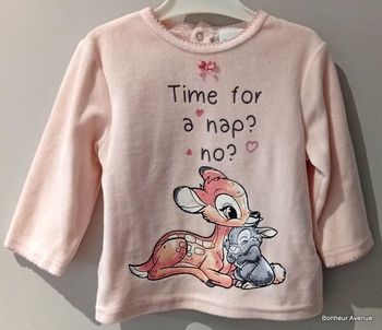 Petit haut en velours ras de marque Disney Baby - Taille 12 mois
