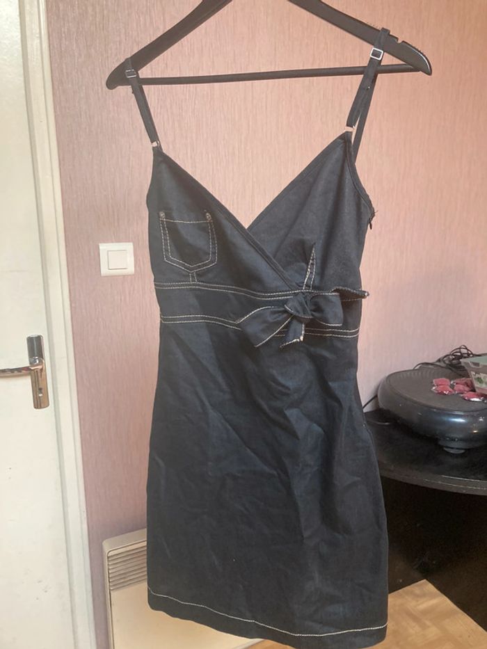 Robe denim jean noir