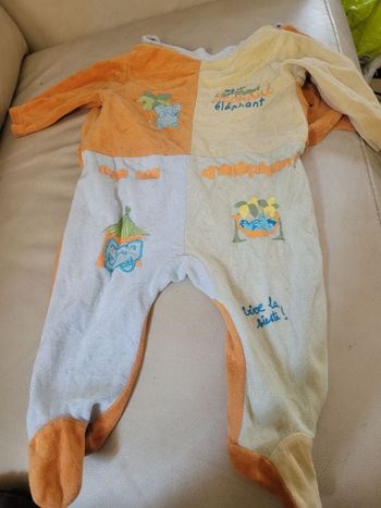 Pyjama velours in extenso 6 mois