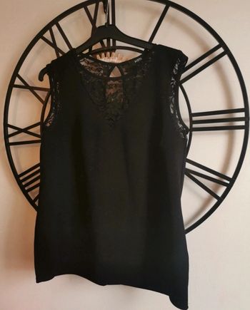 Top noir dentelle haut débardeur