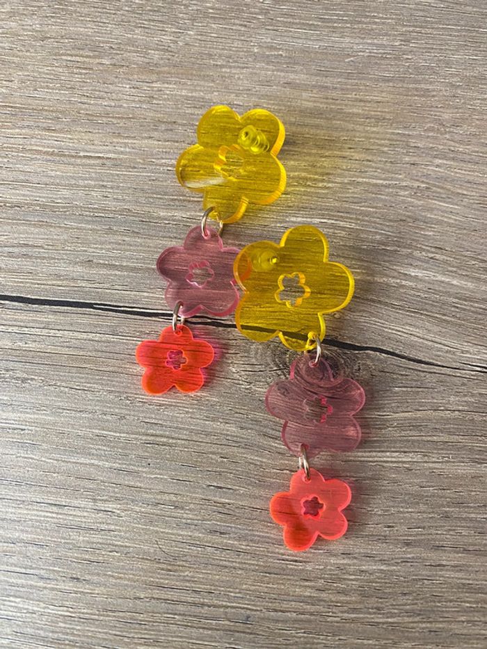 Boucles d oreilles acrylique summer vibes - photo numéro 4