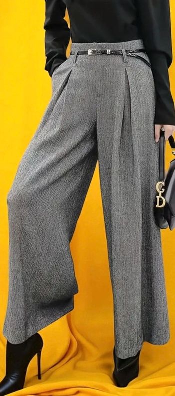 Pantalon Femme Élégant  – Taille Haute, Large