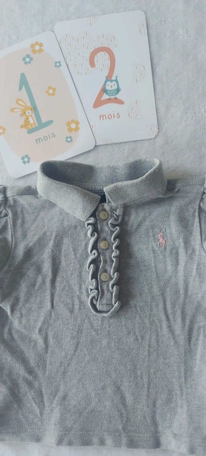 Polo manche courte bébé fille 12 mois - photo numéro 2