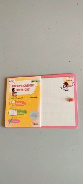 Livre ardoise, multiplications, divisions