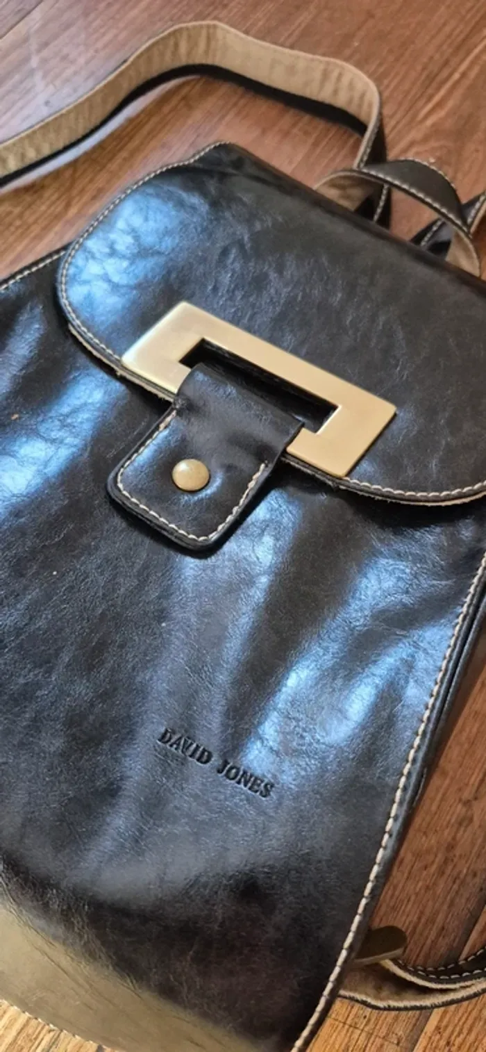 Sac David Jones vintage cuir - photo numéro 2
