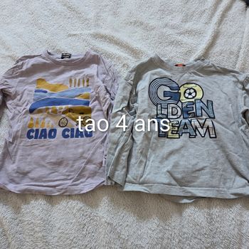Lot 2 tee-shirts manches longues 4ans tao
