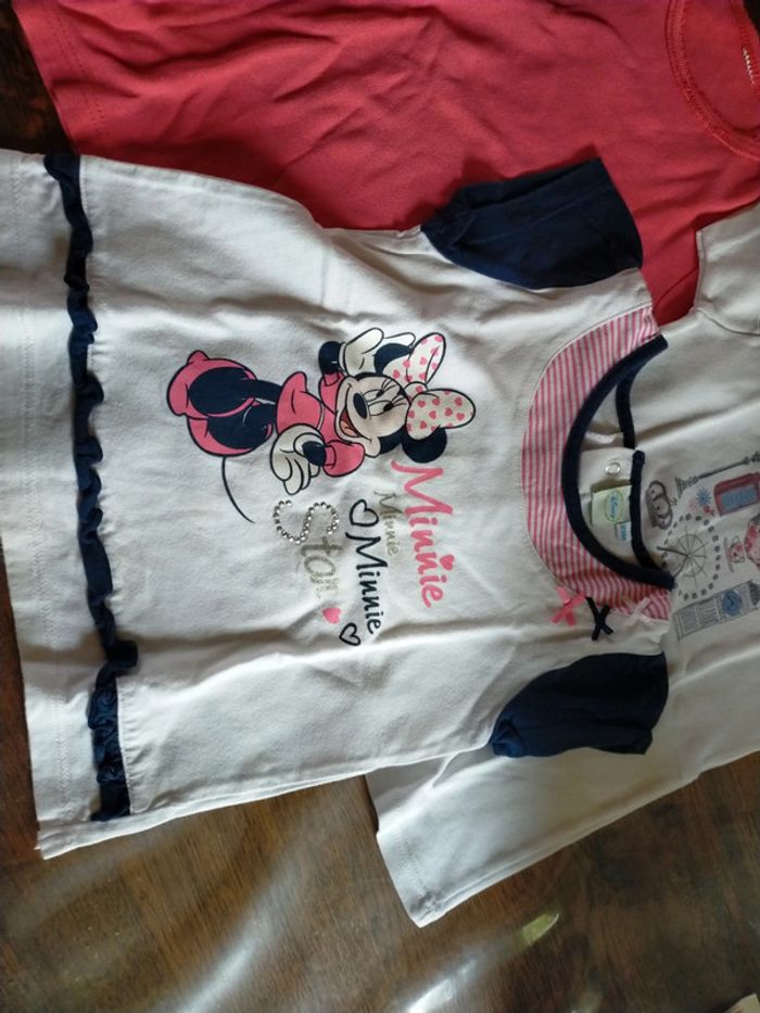 Lot 3 t-shirts rose et blanc 24 mois - photo numéro 6