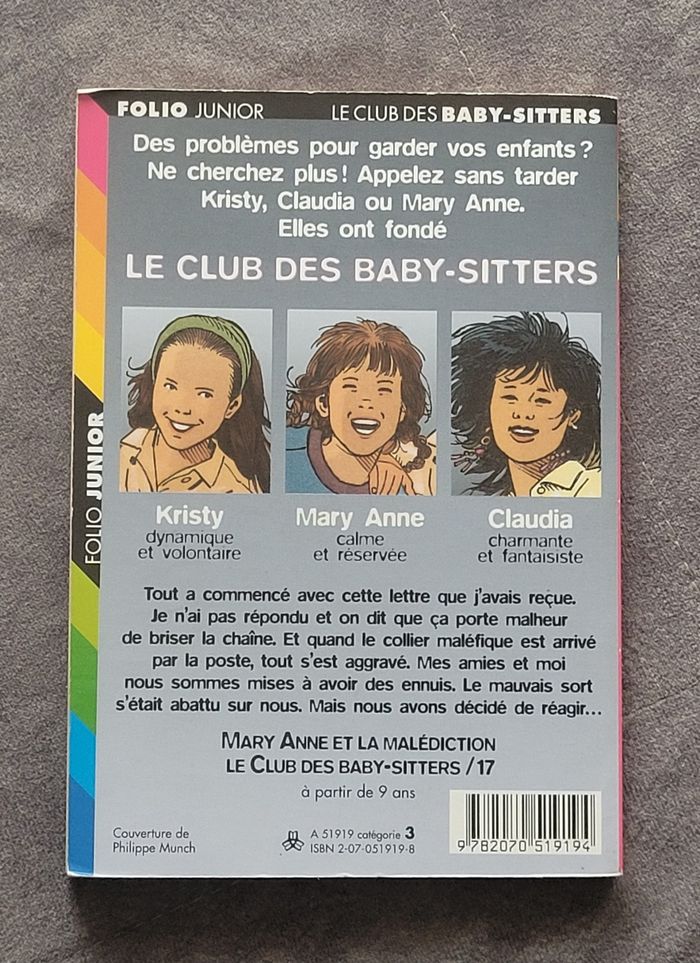 Le Club Des Baby-Sitters Tome 17 - Mary Anne Et La Malédiction Ann M. Martin - photo numéro 2