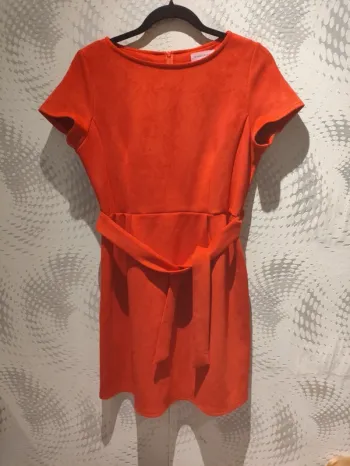 Robe courte Ikoone & Bianka Paris corail en suédine taille M