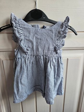 Petite Robe Bébé Fille T.1 Mois (Rayures Marines) - Kiabi