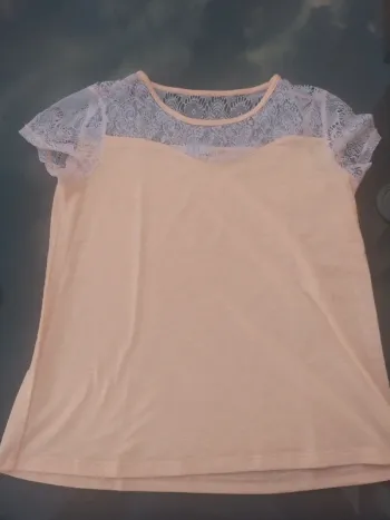 Tee shirt Manches courtes Dentelle Fille