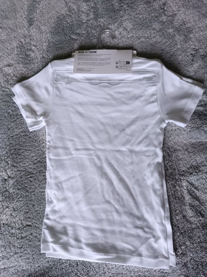 Lot 2 t-shirts blancs 6 ans neufs fille basique coton - photo numéro 4
