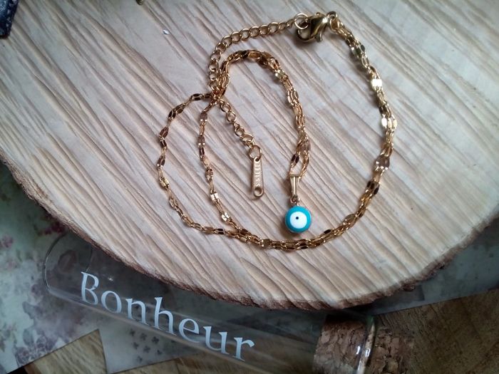 Collier oeil turc turquoise - photo numéro 2