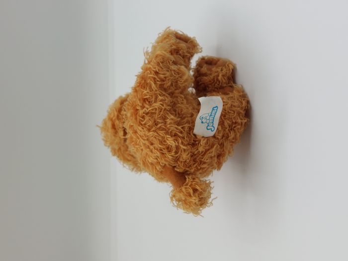 Petite Peluche doudou chien caniche JEMINI marron miel 16 cm bouclette - photo numéro 3