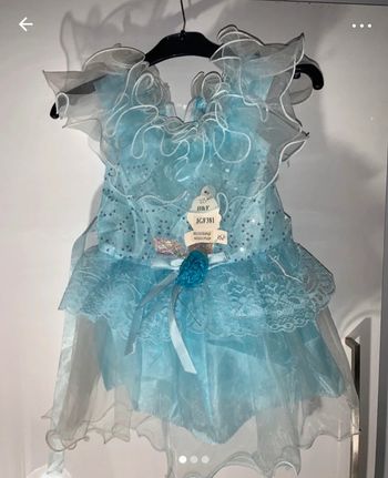 Robe bleu à volant dentelle froufrou, 2ans 3 ans ,