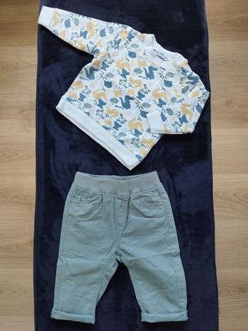Ensemble sweat et pantalon style cargo bébé garçon