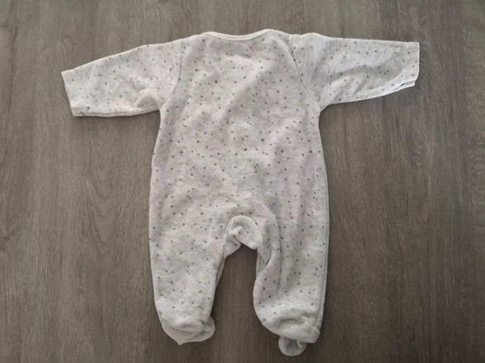 Pyjama doux gris étoile 50 cm naissance - photo numéro 3