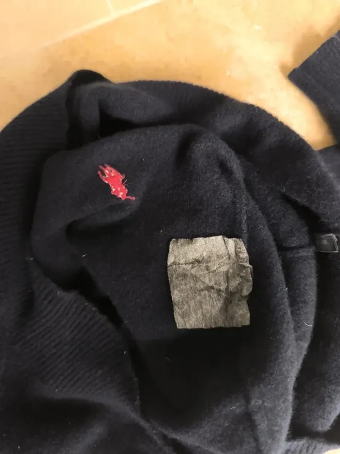 Magnifique pull col rond marine logo rouge laine d'agneau Ralph Lauren homme M slim fit - photo numéro 13