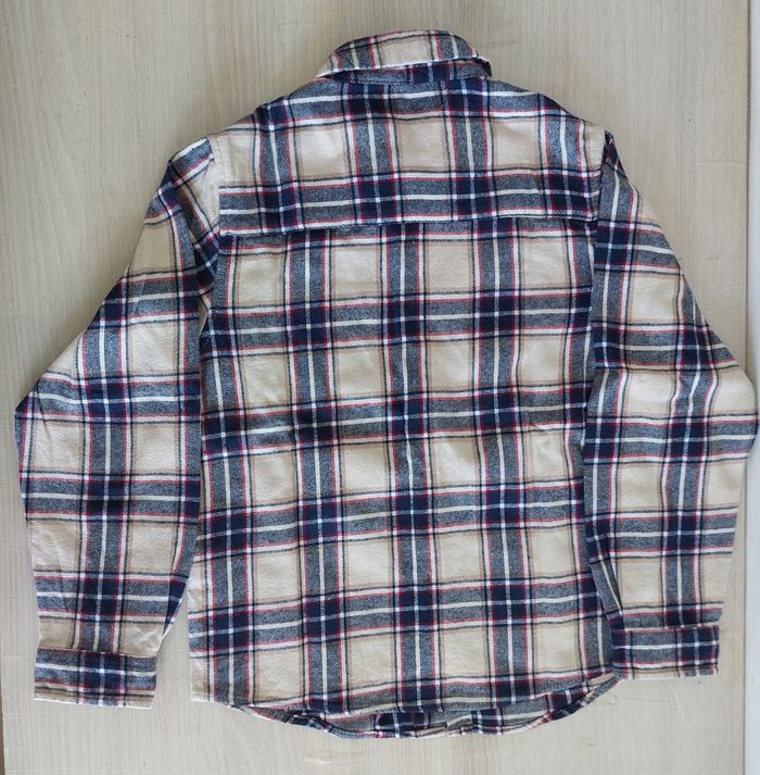 Chemise beige bleu et rouge garçon 7/8ans - photo numéro 3