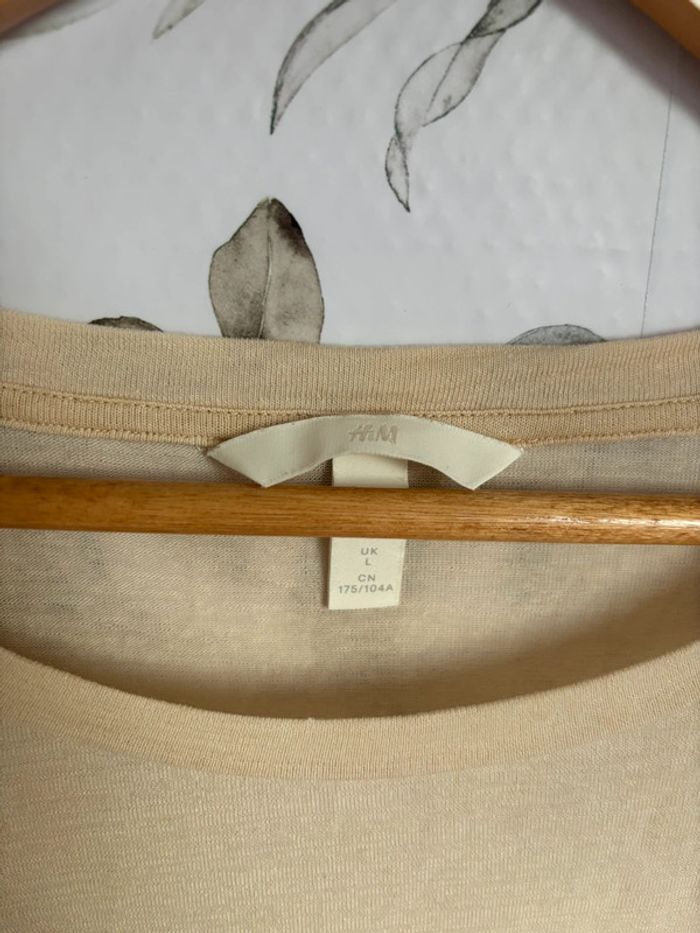 Tee shirt large beige h&m - photo numéro 2