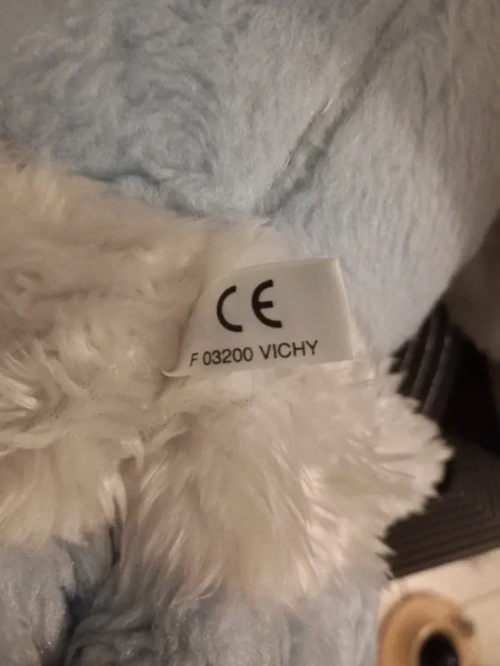 Peluche Range pyjama bleu et blanc avec son bonnet 50cm vintage marque Gede France - photo numéro 7