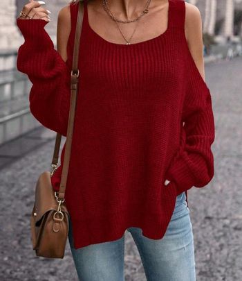 Pull épaules dénudées femme ample