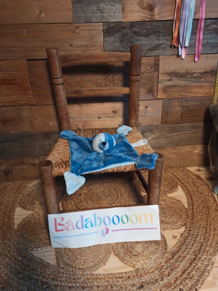 Doudou ours bleu alpha Nova tbe
