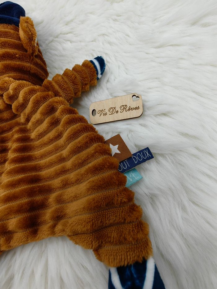 Doudou plat Singe Marron et bleu TAO Tape à L'Oeil - photo numéro 4