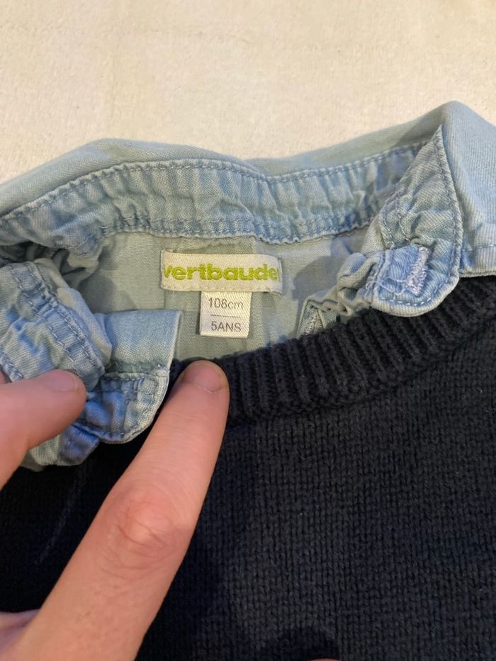 Pull chemise intégrée vertbaudet 5 ans garçon - photo numéro 2