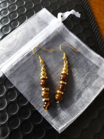 Boucles d'oreilles œil du tigre