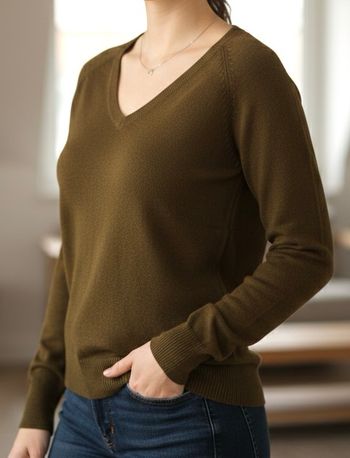 Pull fin femme marron kaki taille S etam