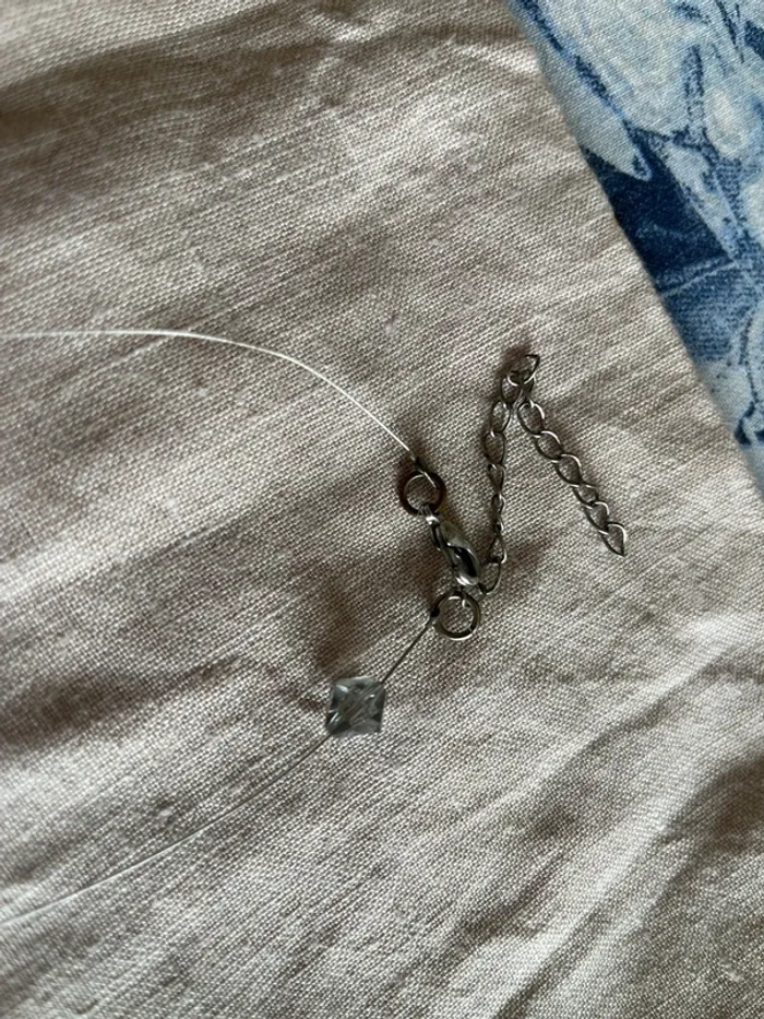 Collier fantaisie couleurs gris/argent - photo numéro 3