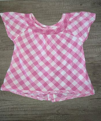 T Shirt / chemisier été rose à carreaux 12 mois