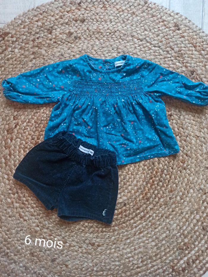 Ensemble Lulu castagnette 6 mois
