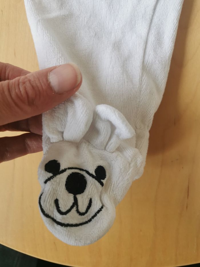 Pyjama bébé mixte blanc en velour 6mois la redoute tbe - photo numéro 4