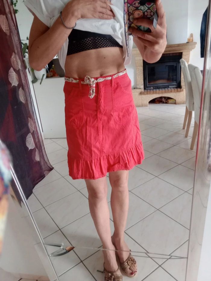 Jupe femme 34 rouge c85 - photo numéro 6