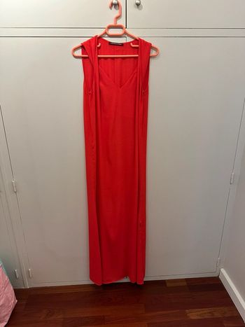 Robe longue rose