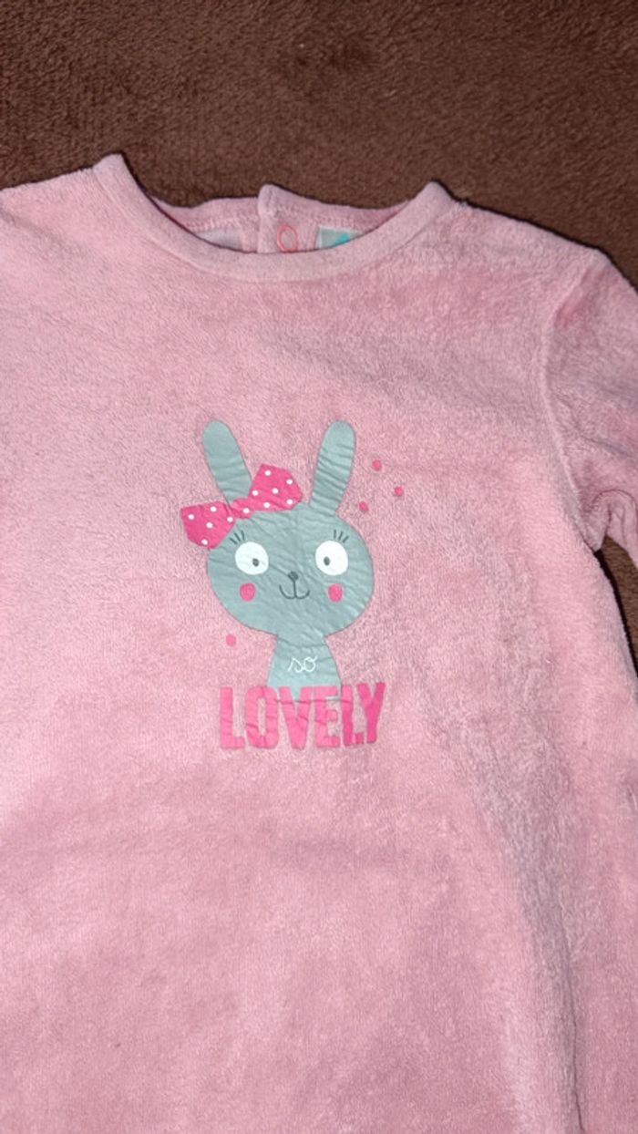 Pyjama velours lapin 3 mois - photo numéro 4