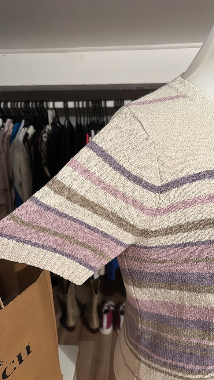 Pull manches courtes à rayures Damart T42/44 - photo numéro 2