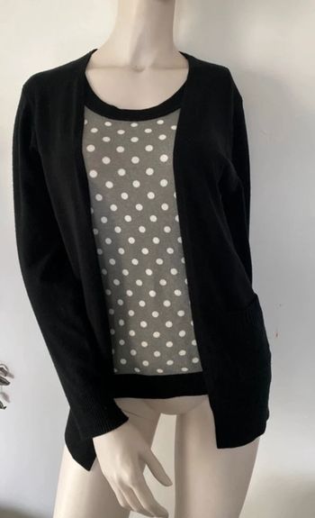 Joli pull faux gilet noir et gris Gerard Pasquier taille 40/42