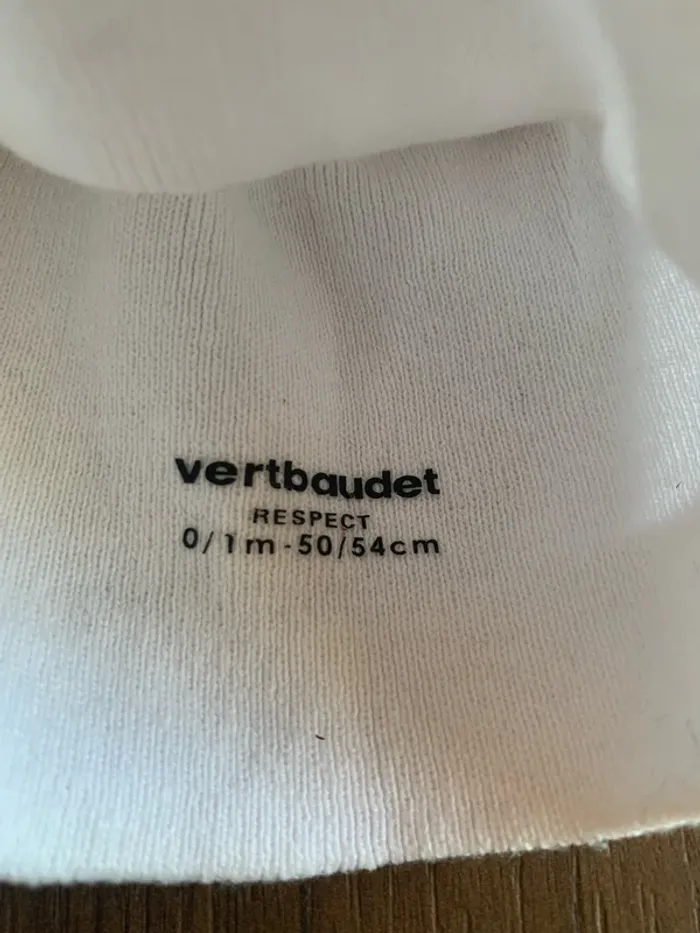 Bonnet Vertbaudet naissance 1 mois blanc - photo numéro 2